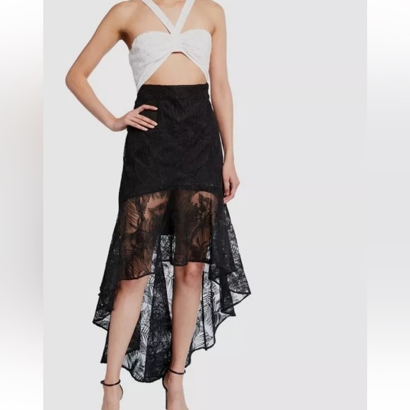 One 33 Social Dresses & Skirts - One 33 Social Women Black Colorblock Embroidered Bra Top & Lace Dress Size 0